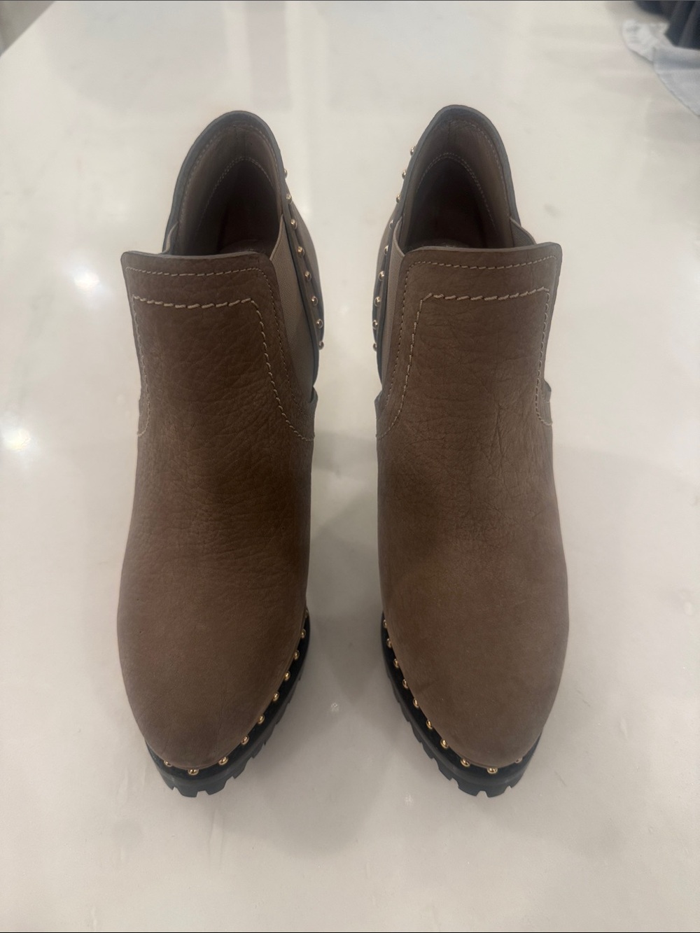 Alexander McQueen Suede Studded Chelsea Boots